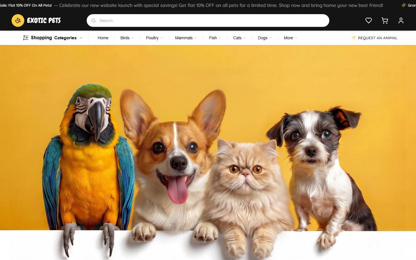 Exotic Pets website